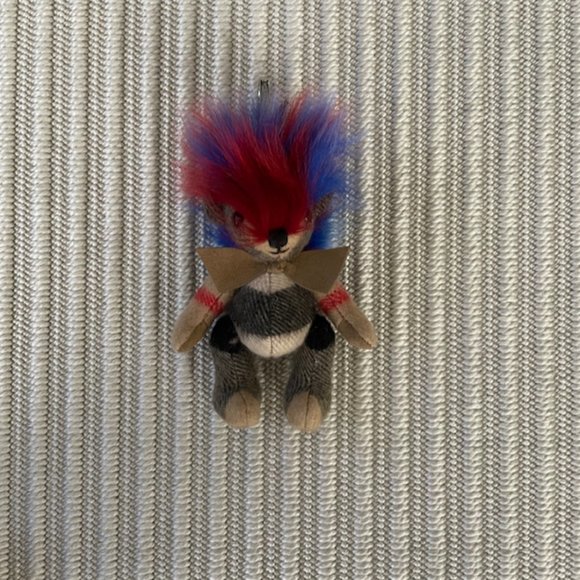 Burberry Thomas Bear Check Cashmere Bag Charm - Picture 1 of 6